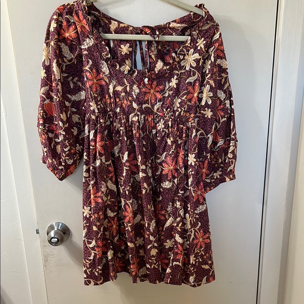 Free people floral mini dress